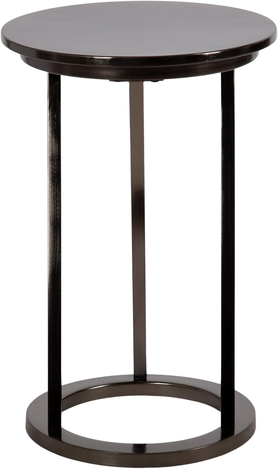 Kate and Laurel Aja Modern Metal Round Side Table; 15 x 15 x 23; Gray Gunmeta...