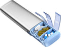 Vaydeer Metal Travel Pill Organizer – Compact Weekly Pill Box for Daily Medication – Portable Small Pill Case for Vitamins, Pills & Supplements (Silver)