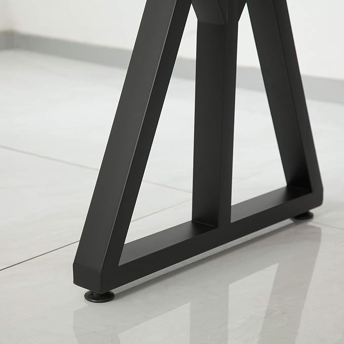 SSS Furniture 2 Pcs Industrial Metal Furniture Legs (H28 x W20) Rustic Decory Triangular Coffee Table Legs, Heavy Duty Metal Desk Legs, Dining Table Legs, DIY Cast Iron Bench Legs,Black