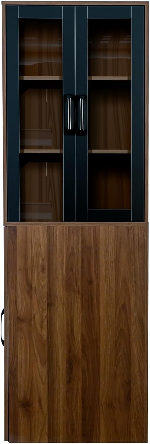 Ultra-Slim 70.87" H Display Storage Cabinet w/ 4-Tier Pull-Out Multi-Fun...