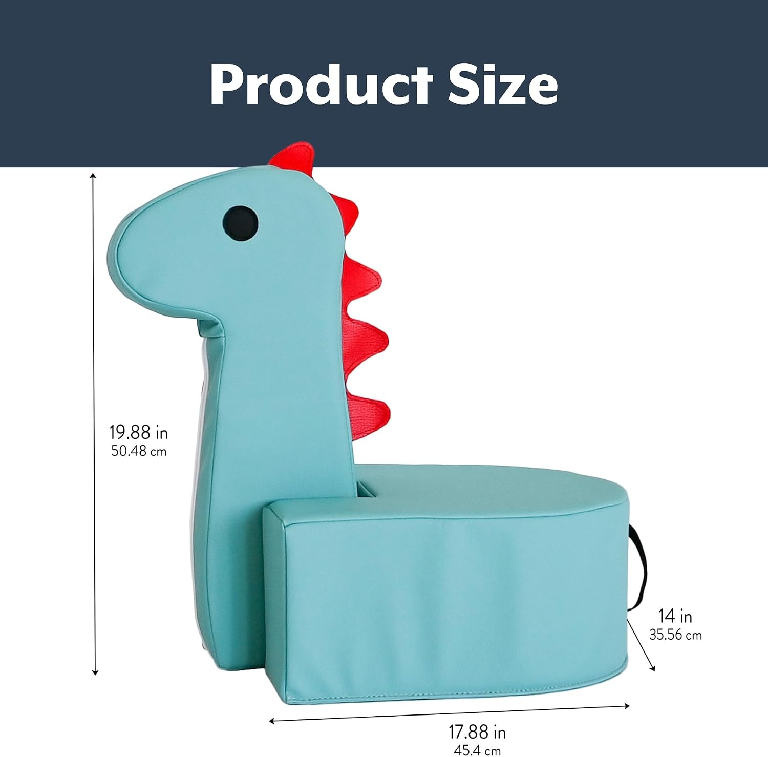Children's Factory Spike the Dino, Aqua Foam Kids Stool, Toddler Soft Seating Chair for Daycare, Preschool and Home, Lightweight and Easy to Clean, Little Explorers Collection