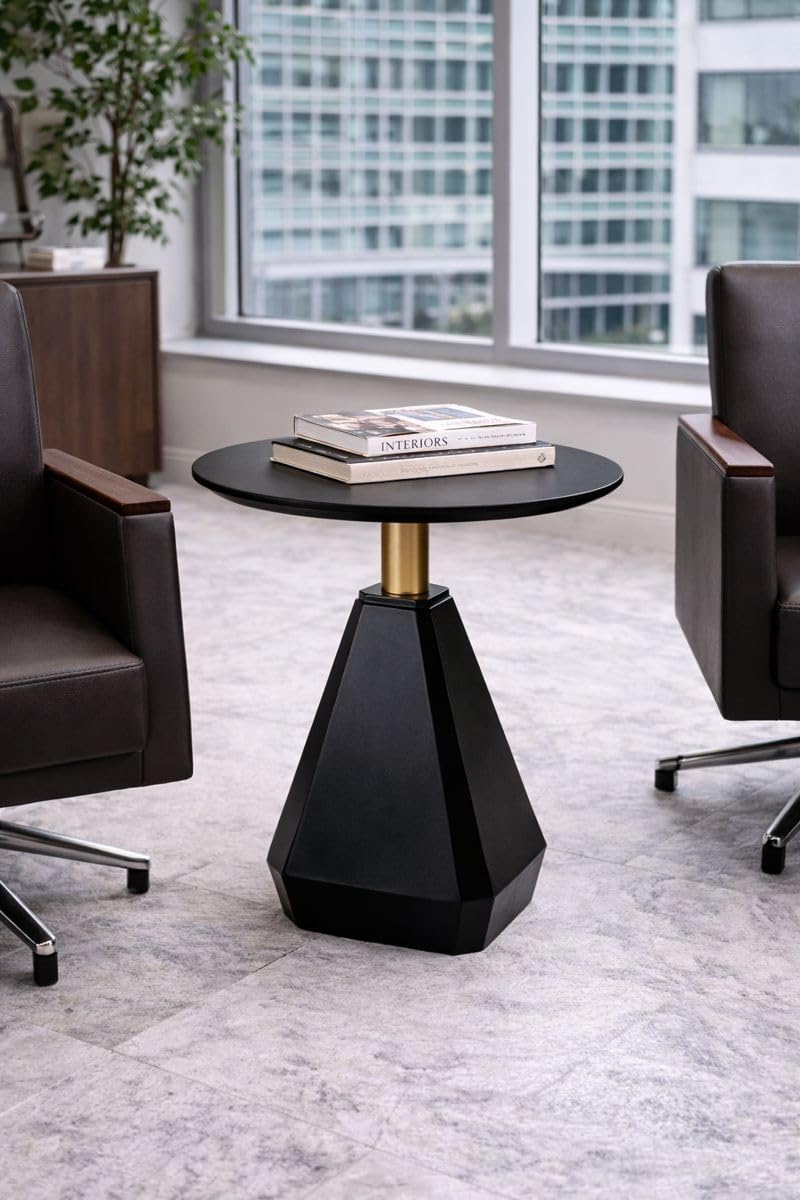 Round Wood Side Table, Coffee Nightstand Cocktail Drink Modern Accent Circle ...
