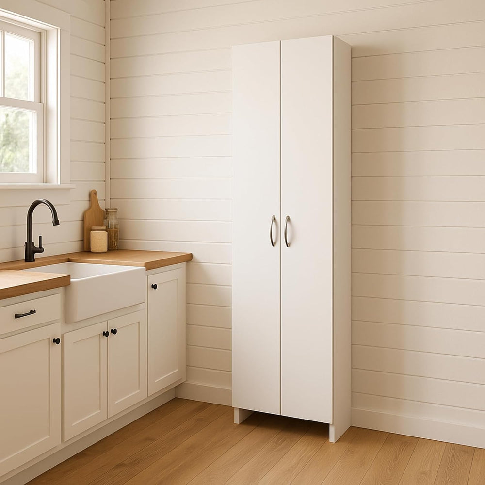 Decorotika 72" Modern Tall Pantry Cabinet with Doors, Freestanding Kitch...