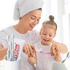Toothbrush Holders for Bathrooms - 2 Cups Ceramic Toothbrush Toothpaste Holders Set, White Bathroom Tumbler Cups Reusable Toothbrush Mouthwash Cup, Bathroom Counter Organizer