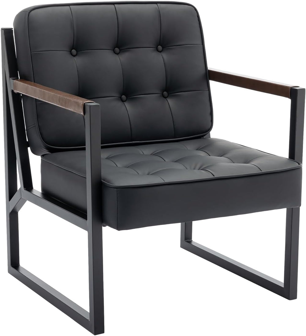 COLAMY Mid Century Modern Accent Chair Set of 2, Comfy Living Room Chair, Bla...