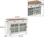 Walker Edison Carolina Modern Free-Standing 48 Inch Kitchen Island with Drawers, White