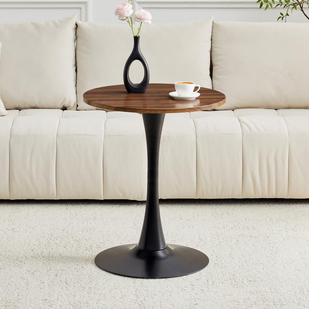Round Dining Table, 23.6" Circle Tulip Table with Thickened Tabletop &am...