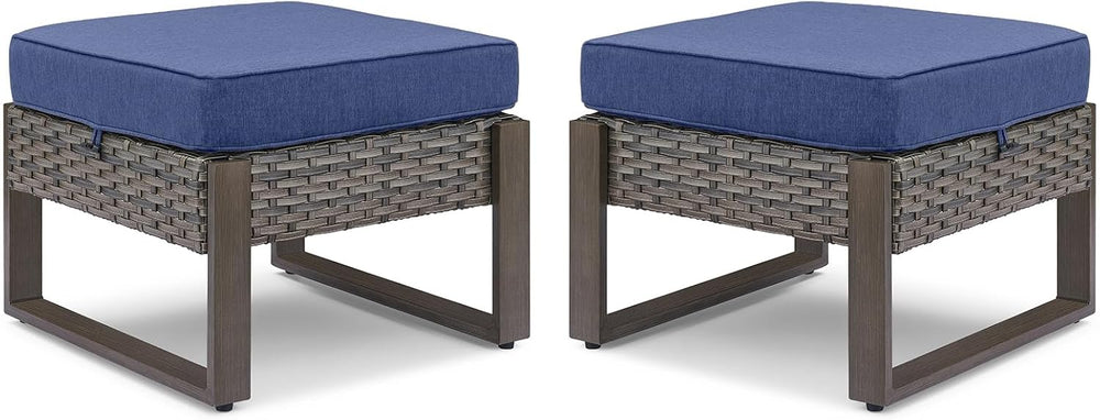 Belord Outdoor Ottomans for Patio - 250 LBS Weight Capacity Wicker Foot Rest ...