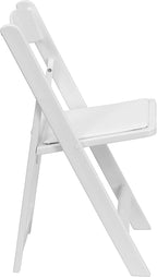 Flash Furniture Hercules™ Series Folding Chair - White Resin - 1000LB Weight Capacity Comfortable Event Chair - Light Weight Folding Chair