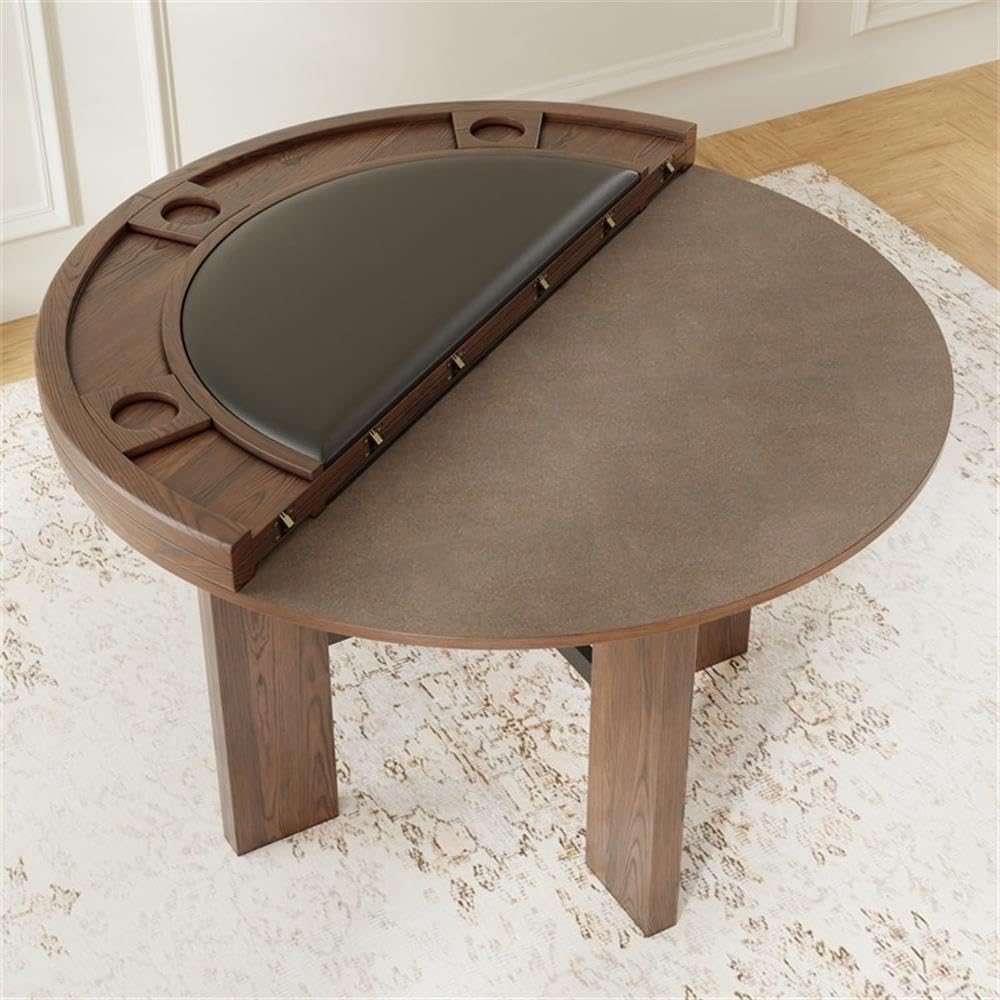 Pemberly Row 2-in-1 Game & Dining Table, 48-Inch Round Table with Flip-To...