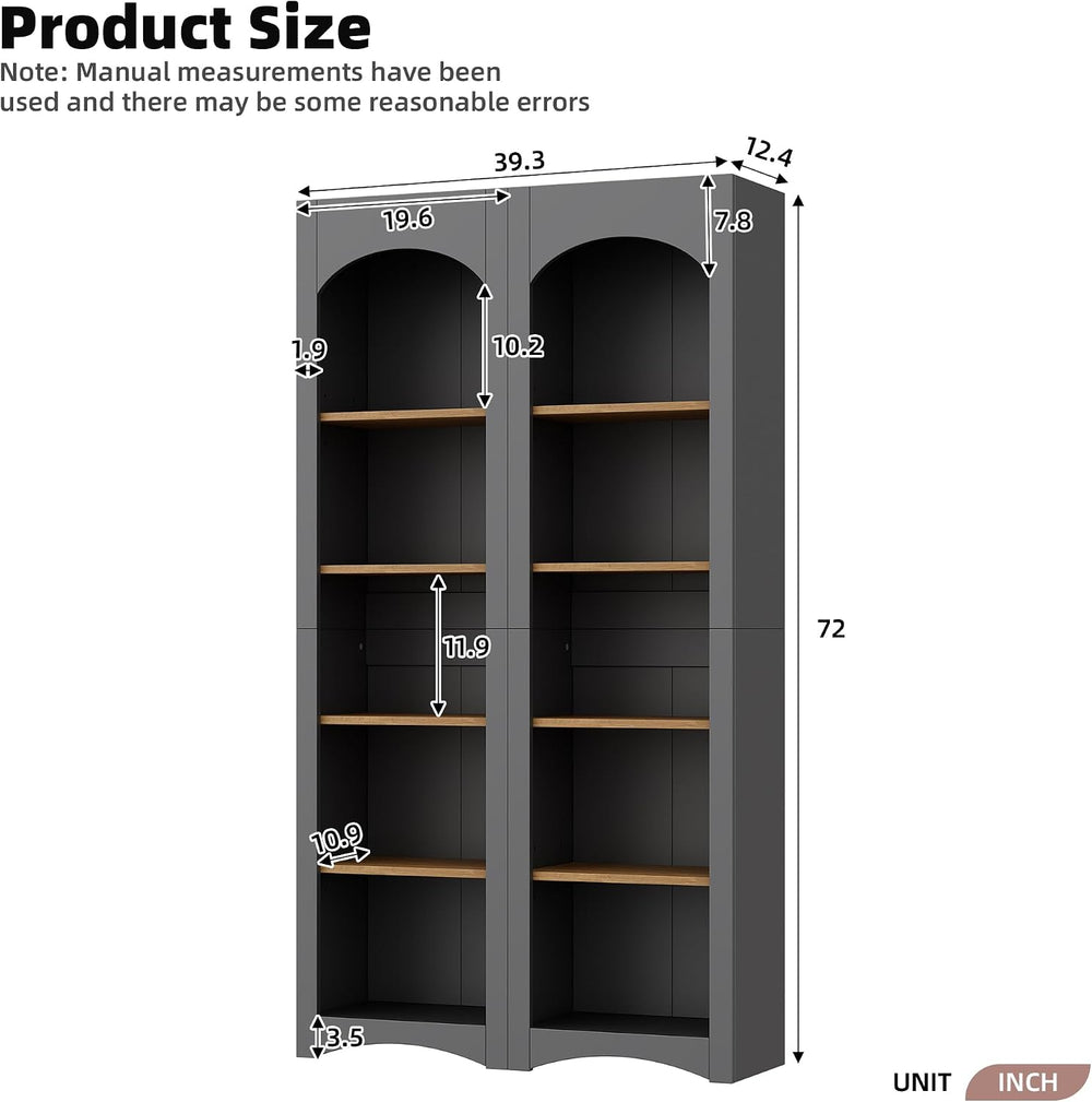 Freestanding Corner Kitchen Pantry with 4 Shelves, Traditional, Rectangular S...