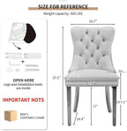 Mid Century Modern Dining Chairs Set of 2, Velvet Upholstered Kitchen & Dining Room Chairs with Nailhead Trim & Brushed Silver Metal Legs, Tufted Kitchen Chairs, Elegant Sillas De Comedor (Red, 2 Pcs)