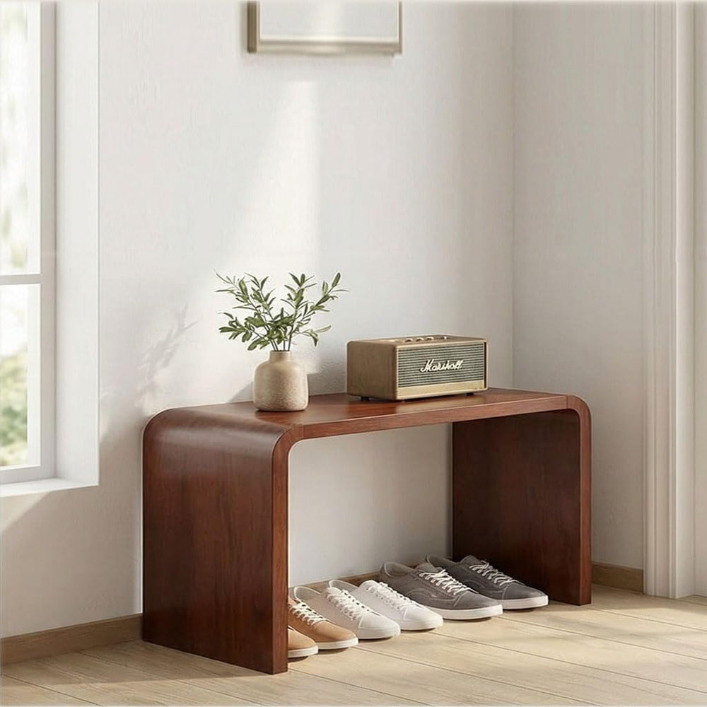 CHSSIH C Shaped End Table for Couch - Wooden Sofa Side Table, Slide Under Cou...