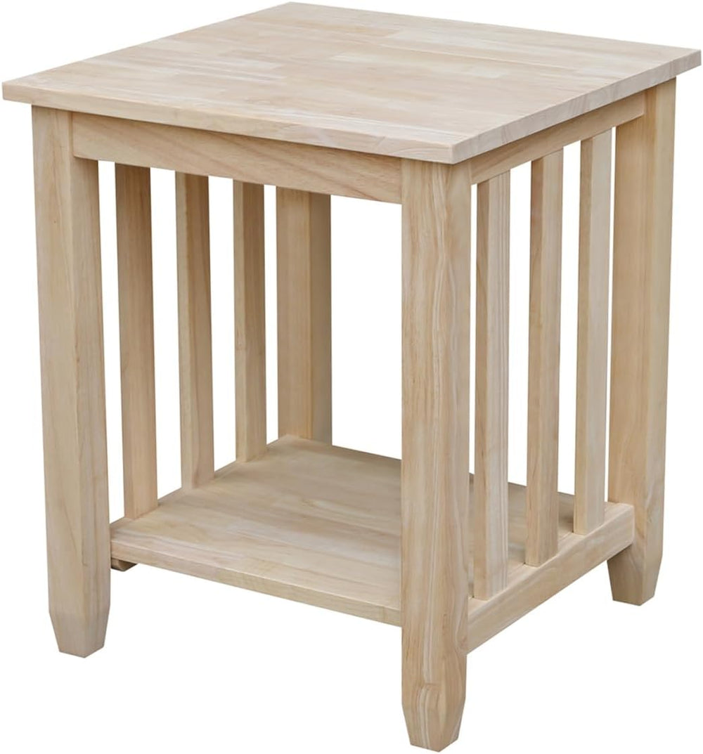 HomeStock Asian Tall End Table, Solid Parawood, 21" W x 21" D x 25&...
