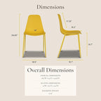 Poly & BARK Isla Modern Kitchen Chairs Set of 4 - Plastic Dining Chair with Metal Legs - Quick Assembly Simple Cafe Chairs Plastic for Indoor or Outdoor - Sunburst Yellow