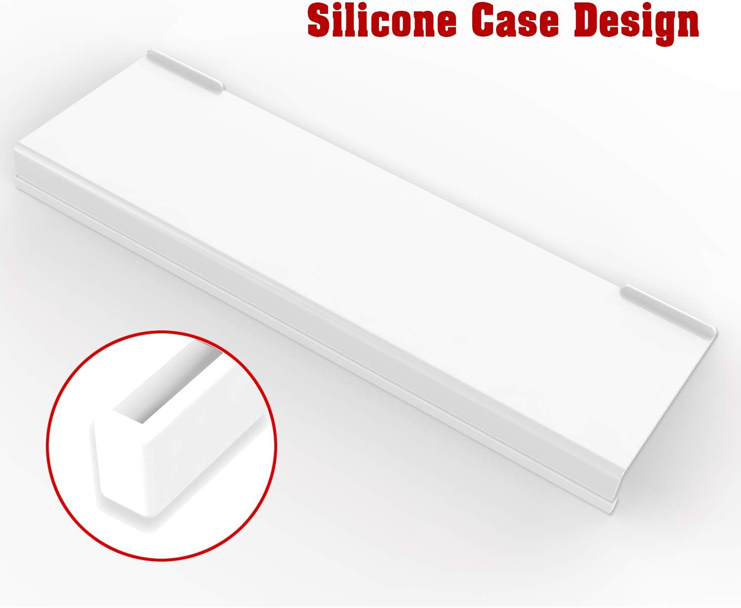 Acrylic Tilted Computer Keyboard Stand for Ergonomic Typing, Keyboard Tray Holder with Silicone Non-Slip Case, White