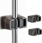 3 Pack Heavy Duty Mop Holder Wall Mount, Strong Adhesive Hanger for Broom Closet Organizer, Space Saving Utility Hooks for Bathroom Kitchen Garage Storage