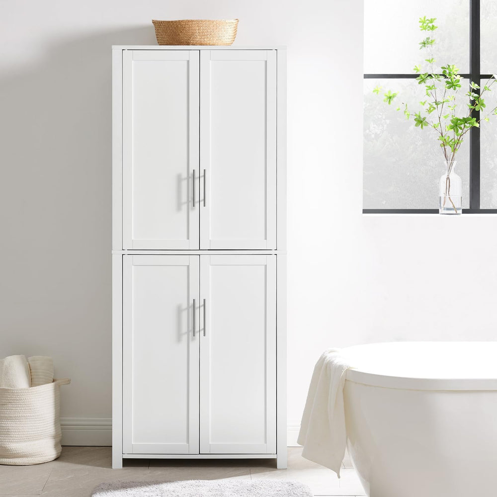 Maykoosh Tall Pantry Cabinet - White Kitchen Storage - Adjustable Shelves - 2...