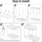 Multi-Purpose Pull-Out Storage Organizers, Under Sink & Cabinet Storage, 12.8 Inch, White (白色)