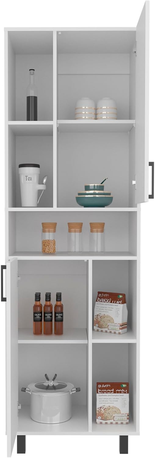 23.6" D* 16.2" W*74.8" H Kitchen Pantry with 4 Shelves, 2 Sing...