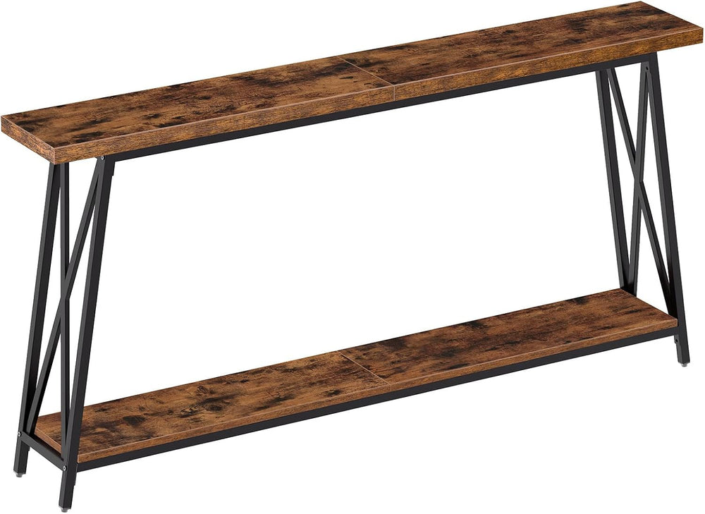 MAHANCRIS Console Table for Entryway, 63" Industrial Entryway Table, 2-T...