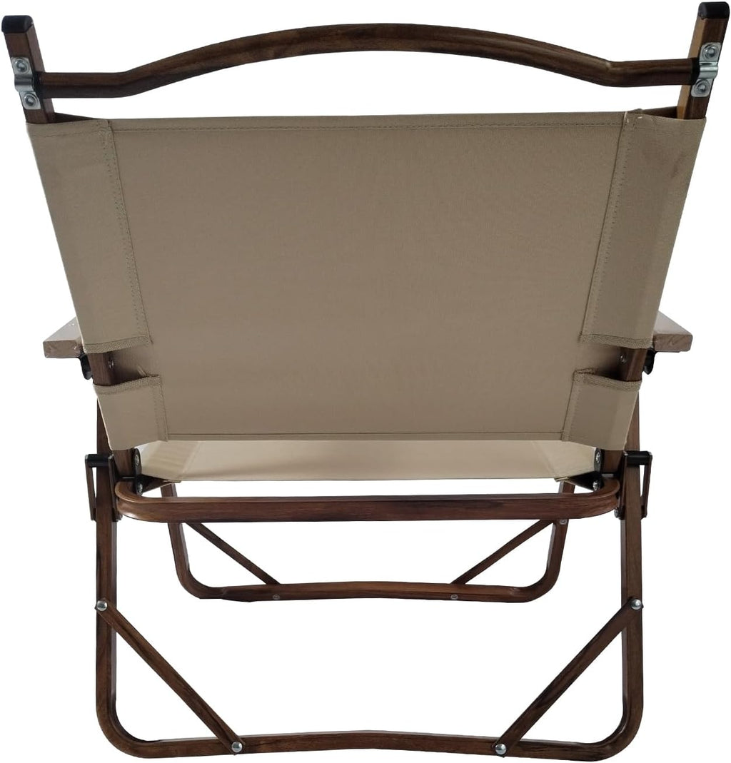 Penau Kids Folding Chair Set, Portable Aluminum Frame, Natural | Set Of 4 Foldable Kids Chairs, Aluminum Frame, Beech Armrests, Canvas Seat, Travel, Patio Use