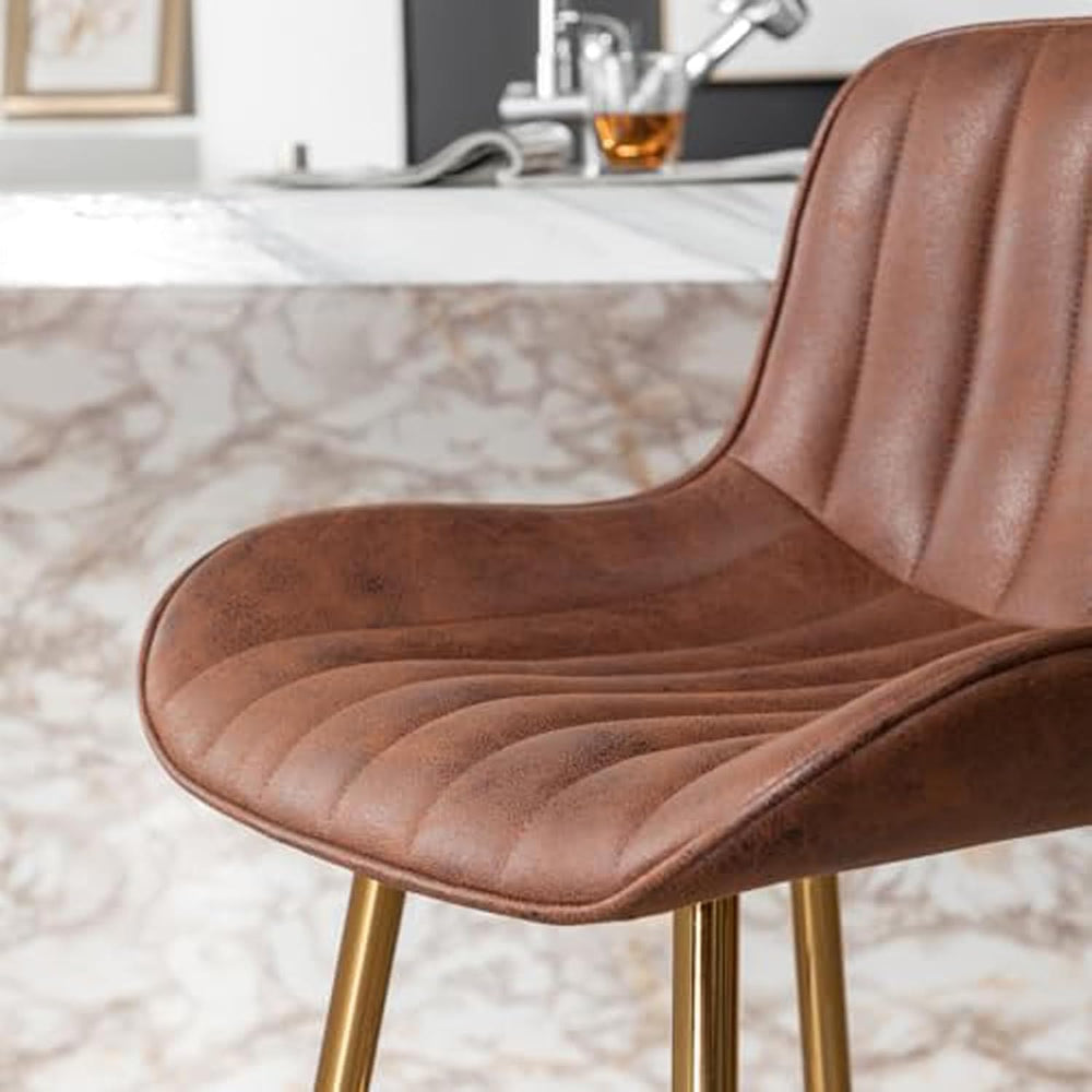 Sidanli Bar Height Stools Set of 2, 29 Inch Bar Chairs with Gold Metal Legs, ...