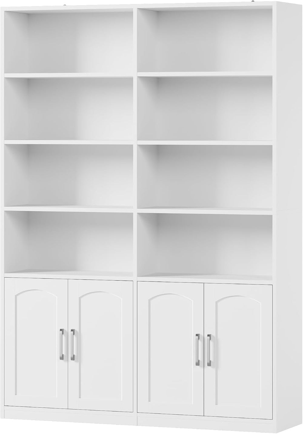 FACBOTALL Bookshelf and Bookcase with Doors, Double Wide Large Bookshelves