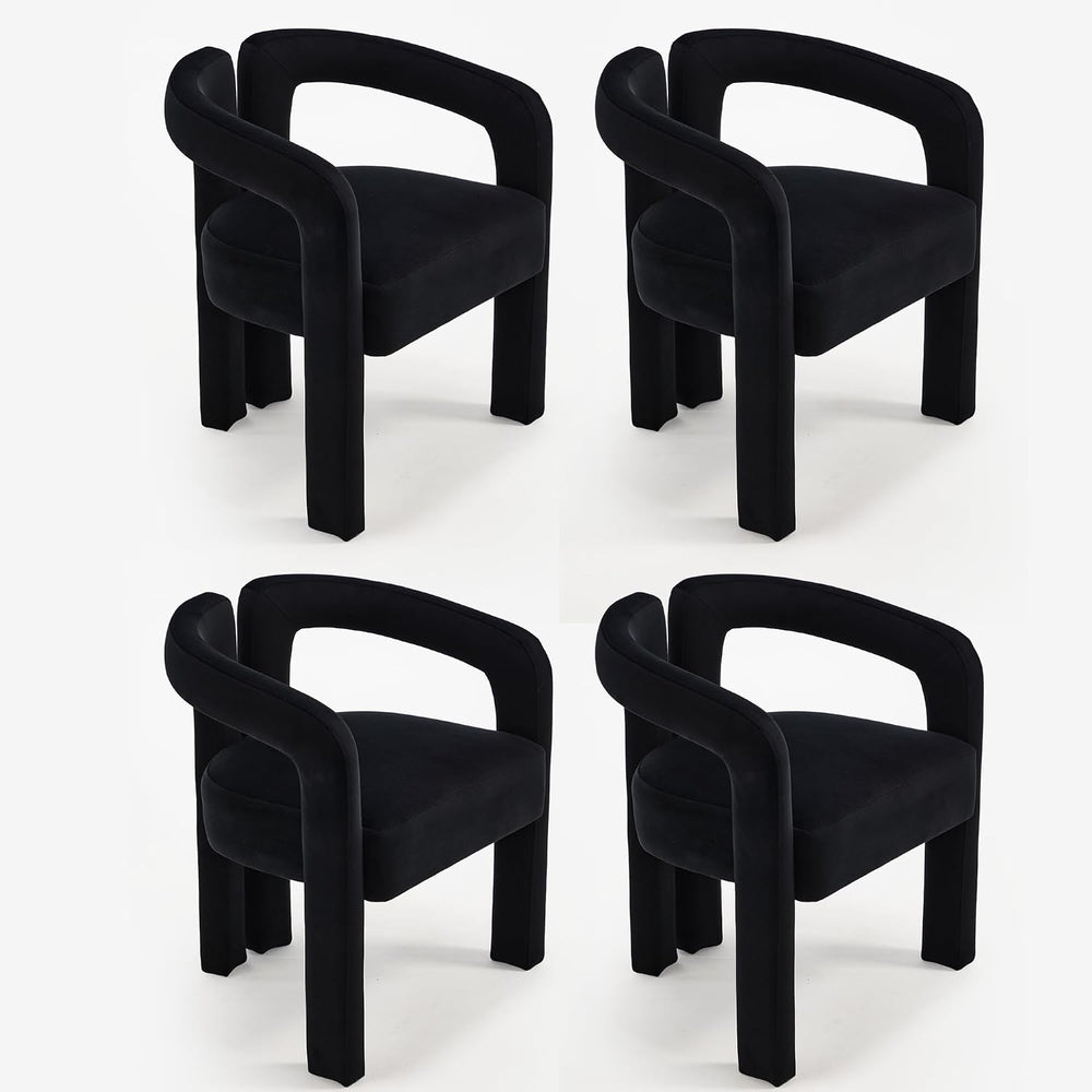Fabric Barrel Side Chairs, Modern Designed Upholstered Fabric Accent/Dining C...