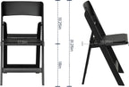 Flash Furniture Hercules Tucker Commercial Black Resin Folding Chair - Lightweight, Vinyl Padded Removable Seat, Indoor Outdoor Use, Event & Wedding Ready, Set of 4