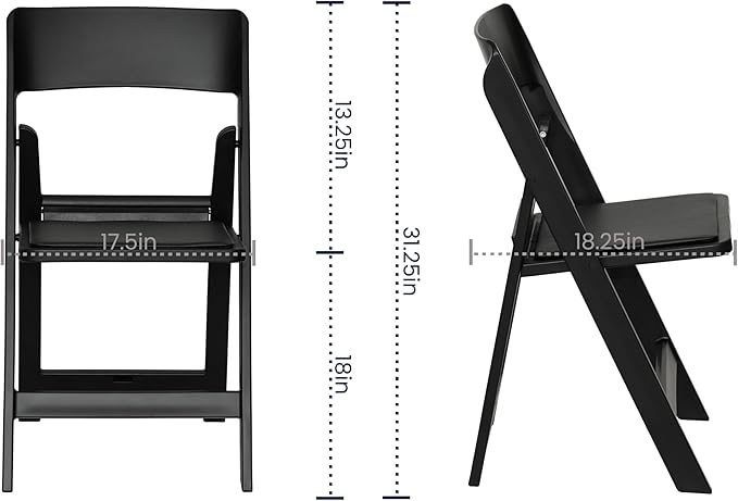 Flash Furniture Hercules Tucker Commercial Black Resin Folding Chair - Lightw...