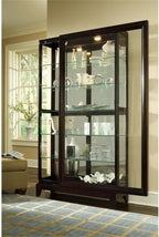 Pulaski Two Way Sliding Door Curio, 46 by 15 by 83-Inch, Chocolate Cherry Finish, Dark Brown