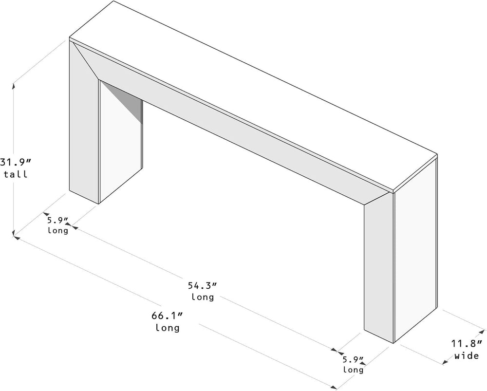 Plank+Beam Grand Console Table, 66 Inch, Black Wirebrush