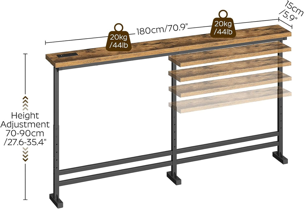 YATINEY 70.9" Console Table with Adjustable Height (27.6"-35.4&quot...