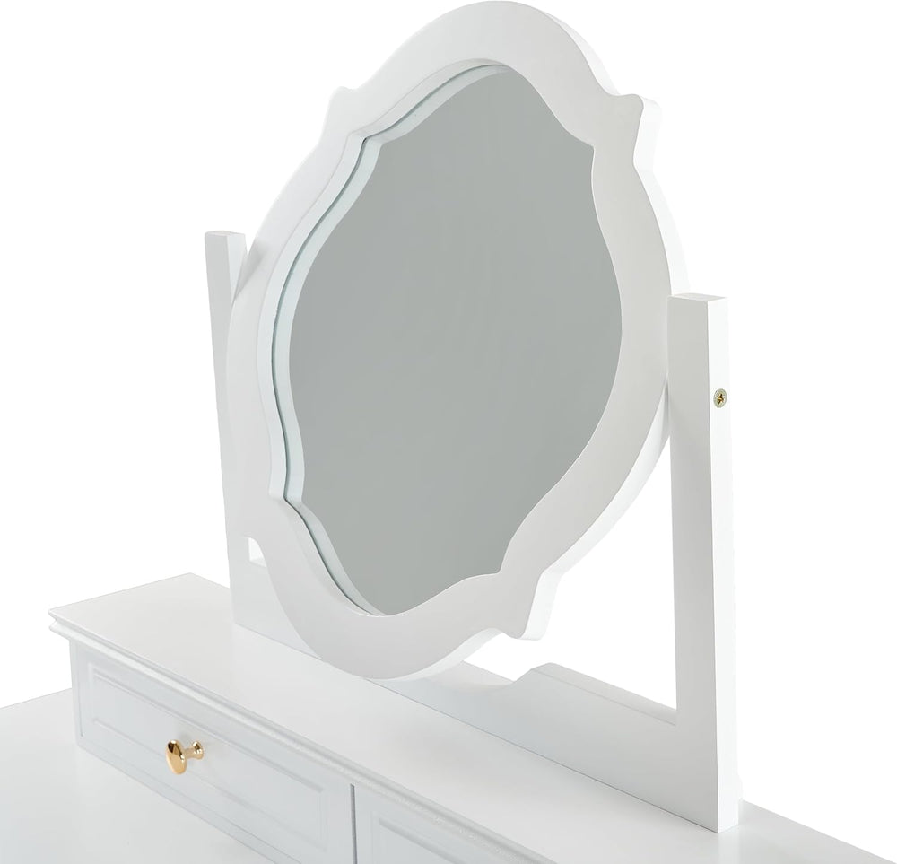 GOWE Vanity Table Set White Modern Contemporary Comfortable Upholstered for L...