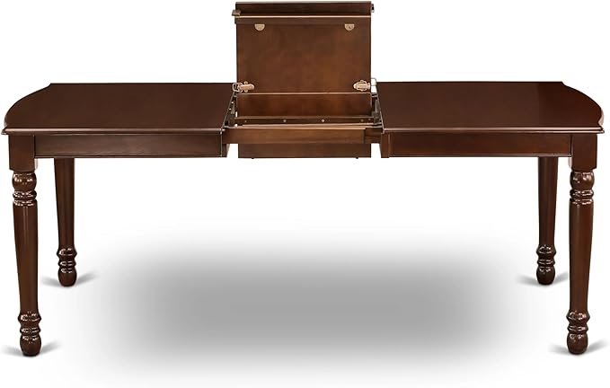 East West Furniture DODA9-MAH-12 9 Piece Kitchen Table Set Includes a Rectangle Dining Table with Butterfly Leaf and 8 Polyester Fabric Upholstered Chairs, 42x78 Inch, Mahogany