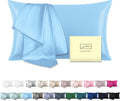 Mulberry Silk Pillow Cases Standard Size Silk Pillowcase with Zipper Soft Breathable Smooth Cooling Satin Silk Pillow Covers for Sleeping for Hair and Skin (Sky Blue,20"X 26",1Pcs)