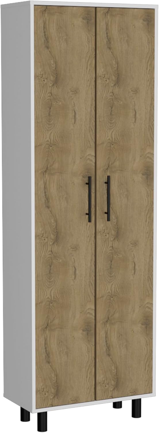 23.6" D*11.8" W*70.9" H White Corner Kitchen Pantry, 5 Adjusta...