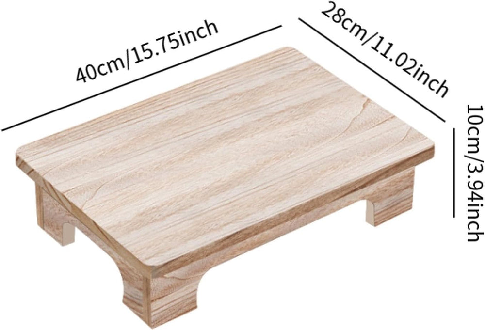Wood Low Coffee Table Functional Stool for Meditation and Relaxation, Wood Co...