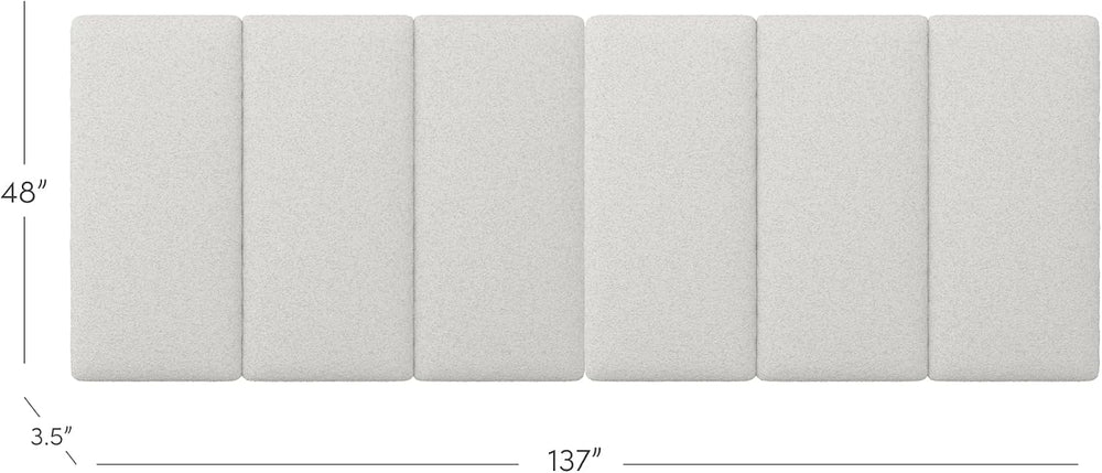 Nathan James Marissa King Size Upholstered Headboard with 6 Panels, Wall Moun...