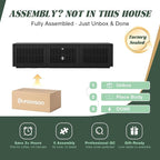 POVISON Full Assembled Mid Century Modern TV Stand, Black Entertainment Center for 65 inch TV, Wood Slatted Media Console with Storage, Low TV Cabinets for Living Room Bedroom, Oak Veneer