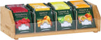 Small Bamboo Tea Bag Organizer Storage Holder for Tea Bags Wood Tea Box Containers Tea Rack Teabag Station Stand for Cabinet Countertop Office