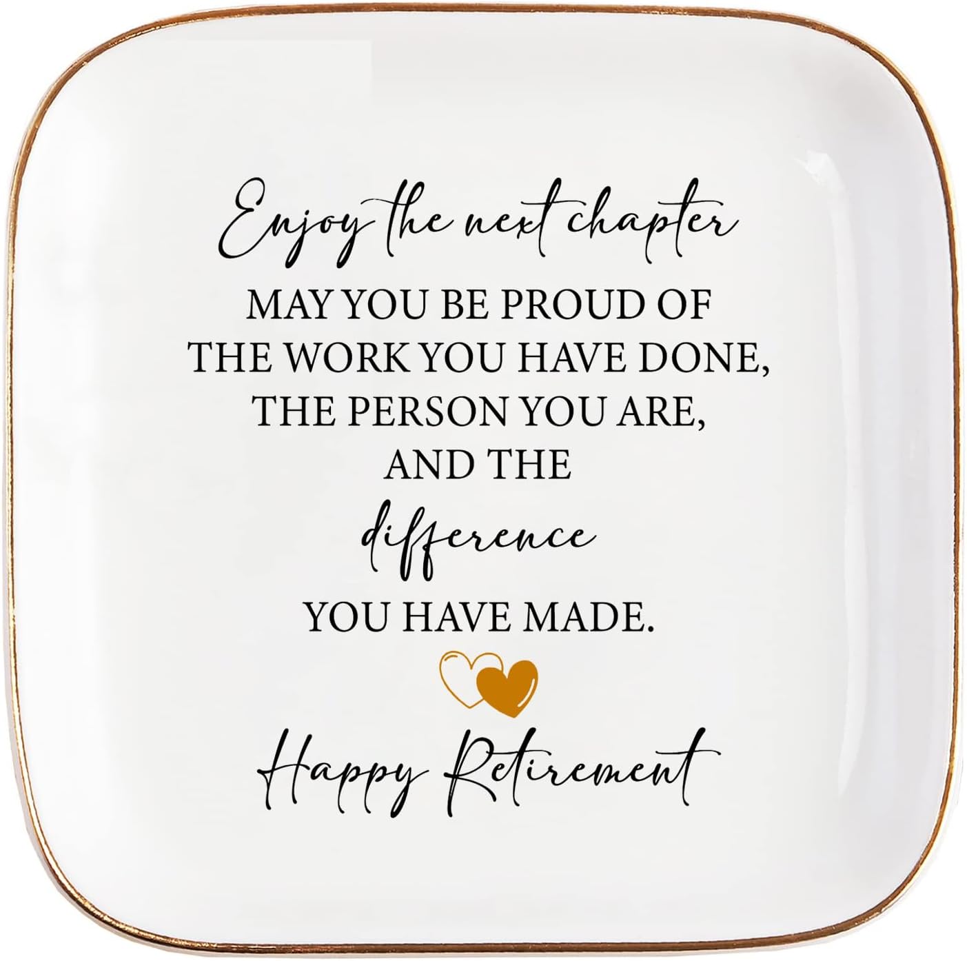 Retirement Gift for Woman Ceramic Jewelry Dish Tray - Farewell Going Away Goodbye Gifts for Coworkers Leaving - Retirement Gift Jewelry Dish for Women Friends Retired Teachers Nurses