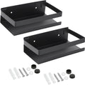 Lallisa 2 Pieces Stainless Steel Shelf Bathroom Shower Floating Shelves Wall Mounted Shower Caddy Basket Shelf Storage Organizer Shelves for Bathroom, Kitchen, Living Room (7.87 Inches/ 20 cm,Black)