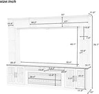 95.5" Wall Unit TV Stand Set with 39.4" Fireplace, Entertainment Center for Televisions Up to 80", Large Media Console with Cabinets and Tempered Glass Doors for Living Room, Black