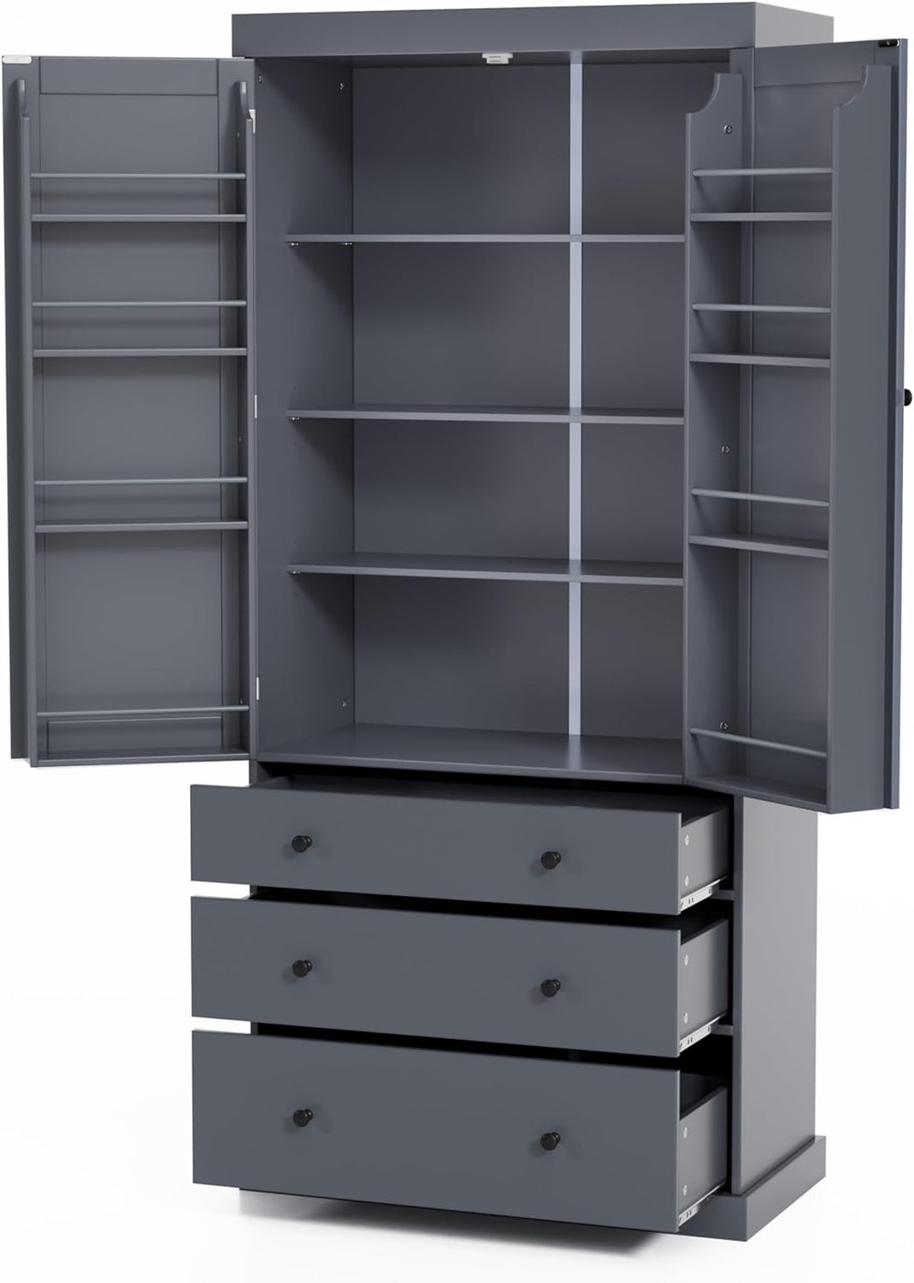 Spaco 77" Kitchen Pantry Cabinet with 3 Large Drawers,Farmhouse Pantry C...