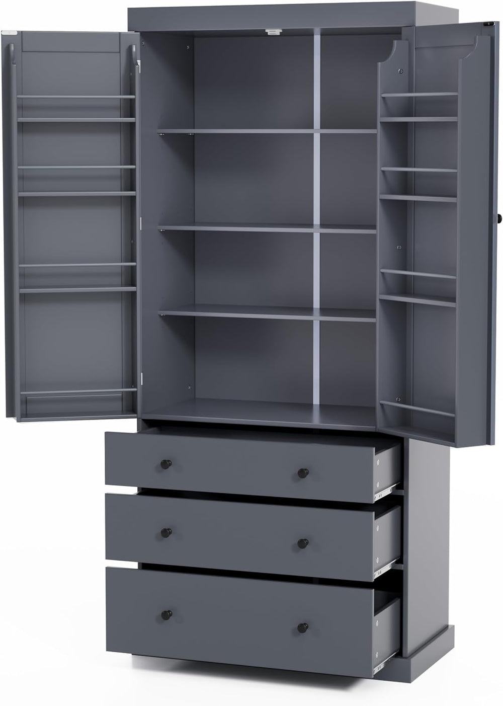 Merax 77" Kitchen Pantry Storage Cabinet with Drawers, Freestanding Bath...