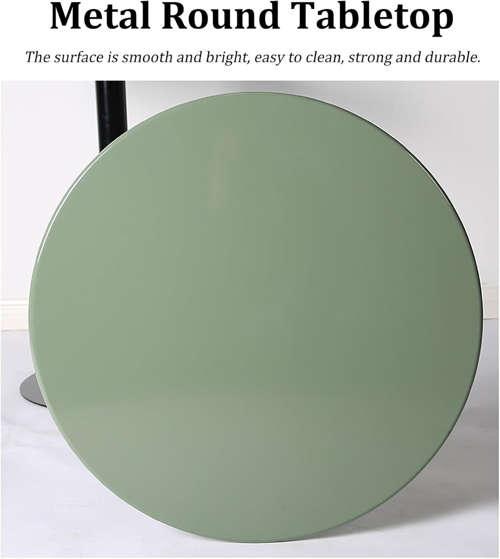 Multifunctional Round Metal End Table, Minimalist Solid Color Large Base Coff...