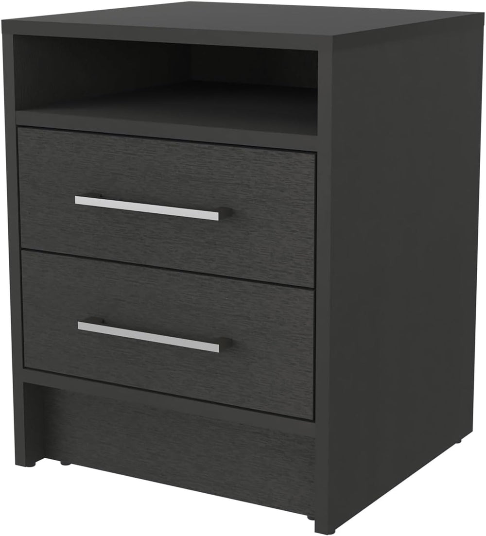 Philadelphia Nightstand, Two Drawers, Concealed Shelf,for Small Spaces
