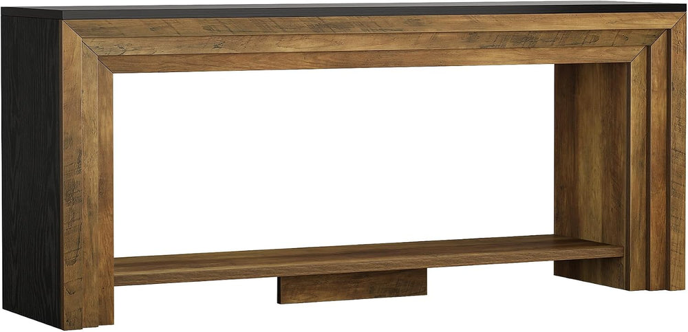 Tribesigns 70.9 Inch Long Console Table, Farmhouse 2-Tier Wooden Sofa Table w...